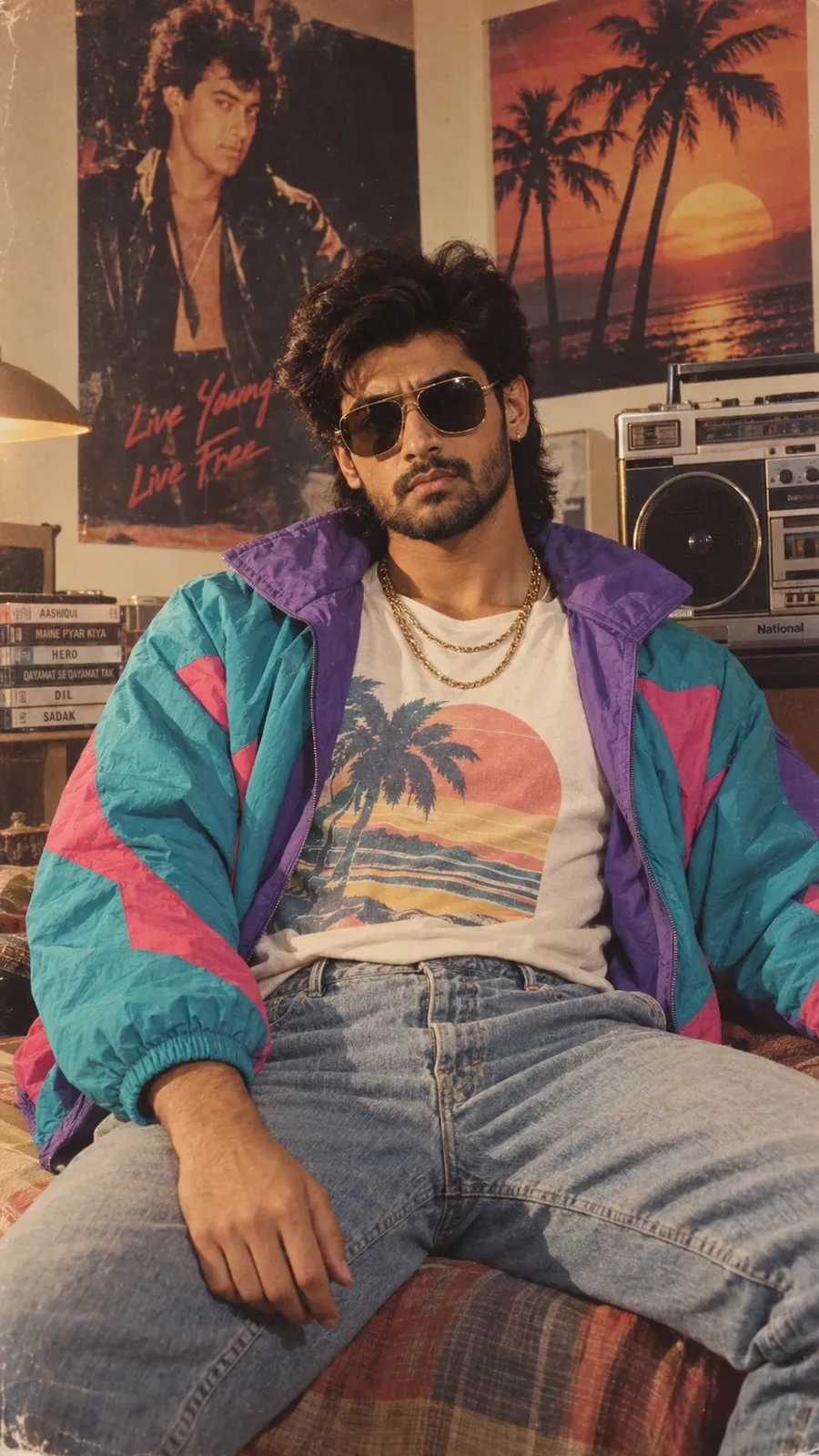 1980s Retro Streetwear AI Photo