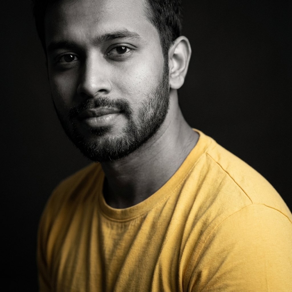 Portraits — Studio Portrait With High-Contrast Split L #216