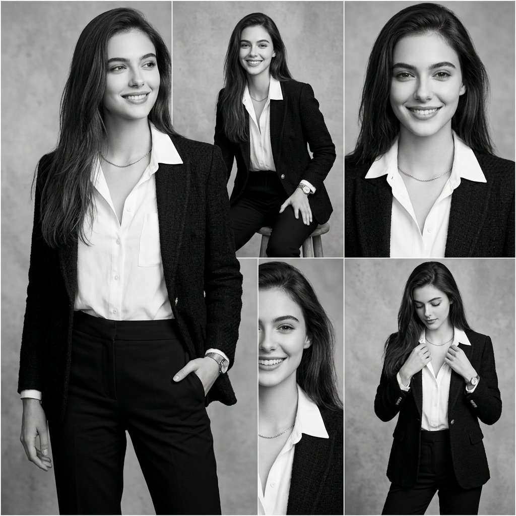 A series of black and white professional studio portraits (#483)
