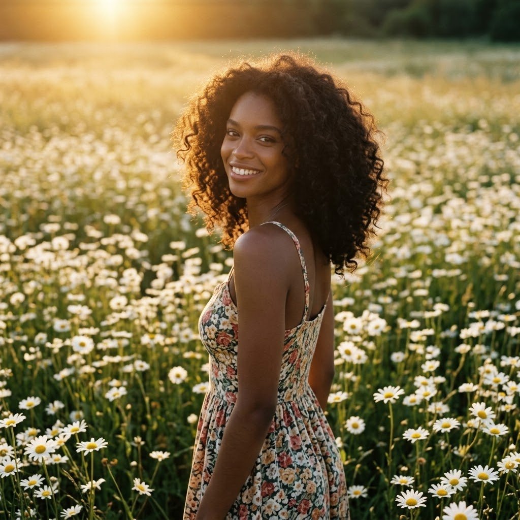 A cinematic golden hour portrait of reference person standing (#441)