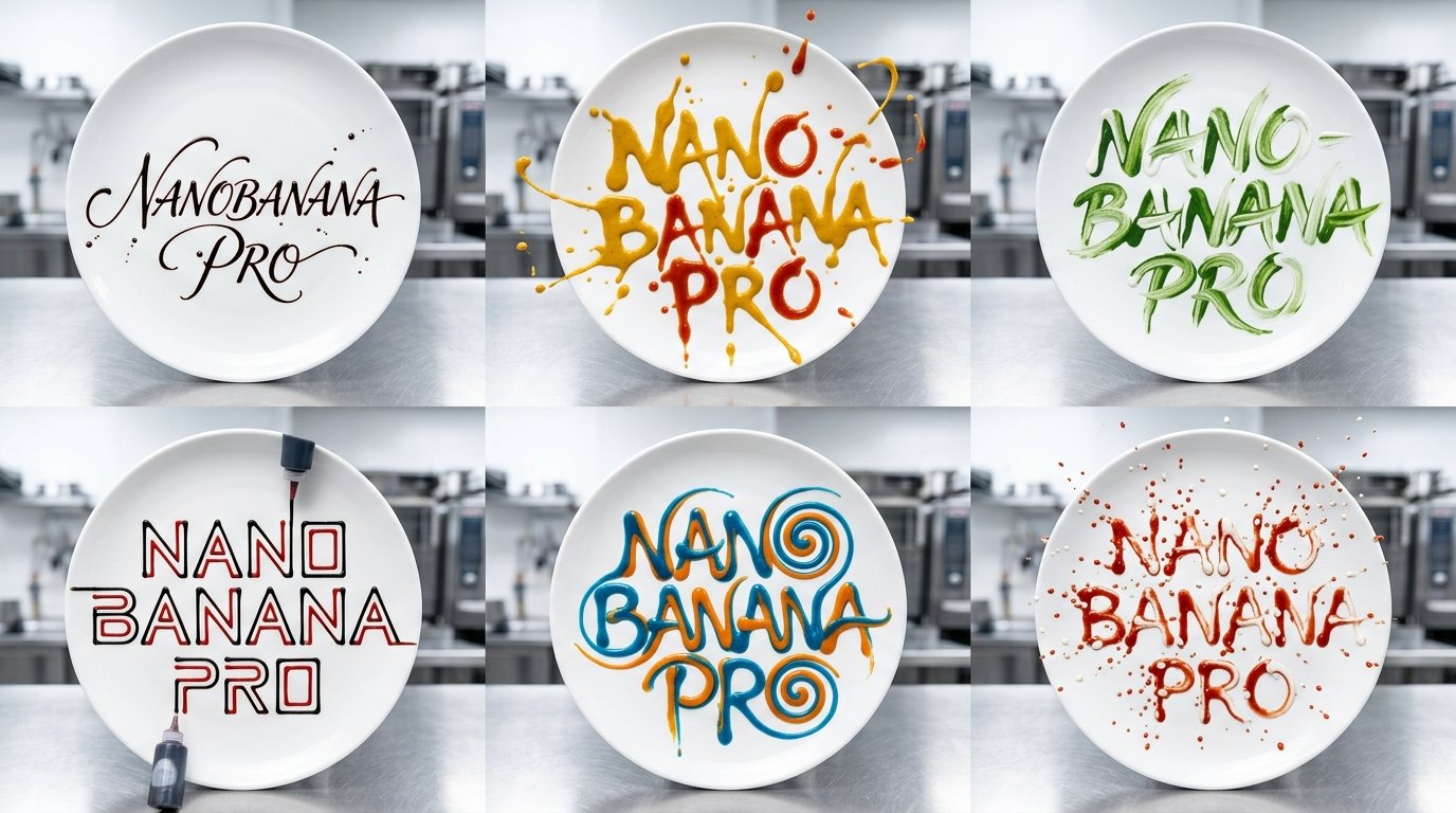 Six round white plates, each with a different text (#388)
