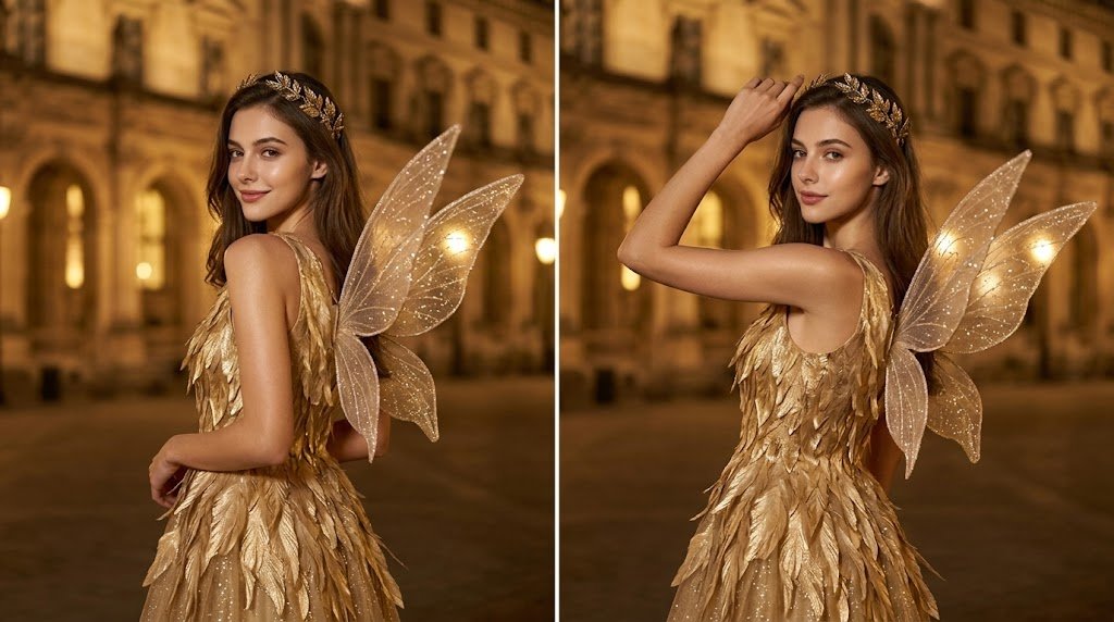 Create a single side-by-side diptych image showing the same (#318)