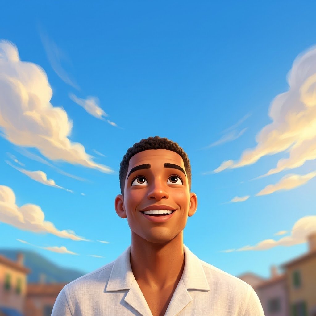 A vertical, high-angle cartoon illustration of the reference person (#304)