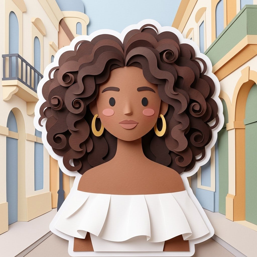 Charming 3D paper-cut illustration, smooth rounded shapes, minimal... (#302)