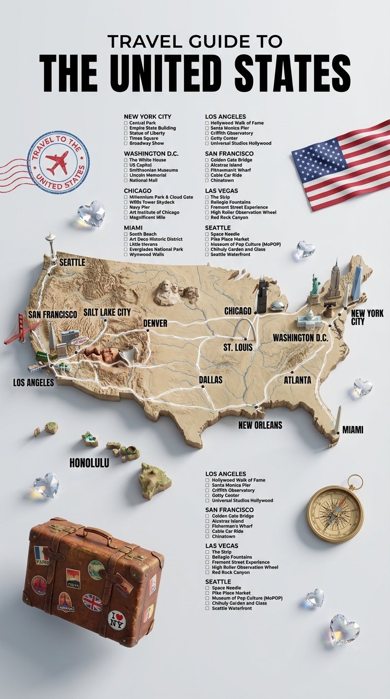 A hyper-realistic 3D travel guide infographic poster for the (#281)