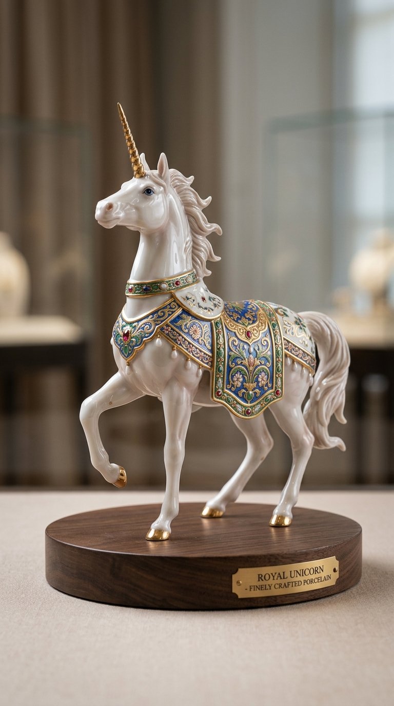 Hyper-realistic high-quality porcelain unicorn miniature, exquisite... (#258)