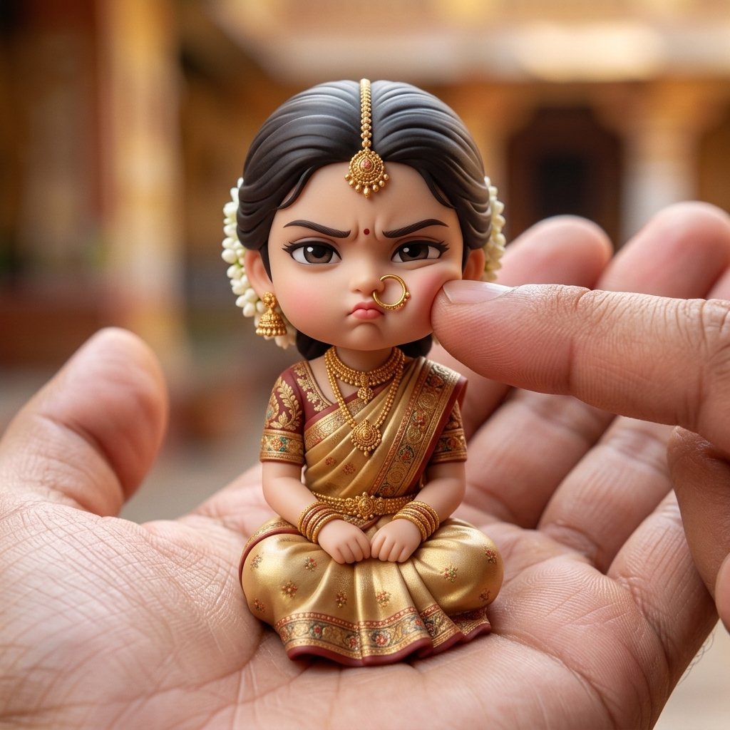 A macro photography shot of a tiny, palm-sized chibi (#224)
