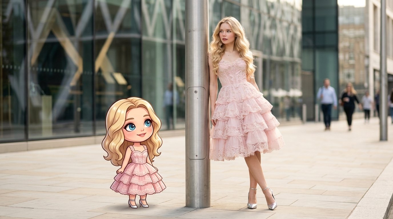 Ultra-realistic cinematic street-style photo of a the person with (#151)