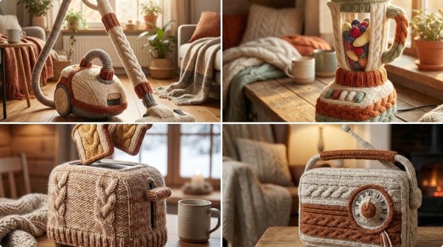 An OBJECT rendered as if entirely hand-knitted from chunky (#101)