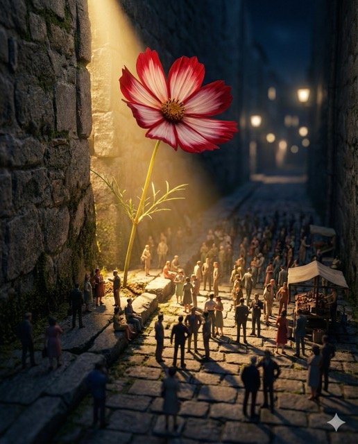 A hyper-realistic macro photograph of a bustling miniature civiliza... (#69)