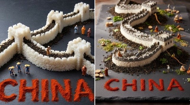A detailed photograph of a food art scene (#46)