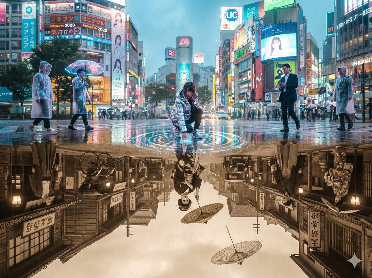 A single, perfectly composed 4:3 cinematic photograph of Shibuya (#24)