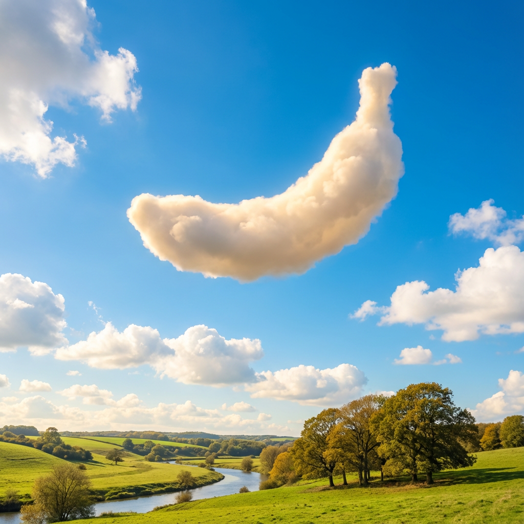 Create an ultra-realistic sky scene where soft, natural cloud (#6)