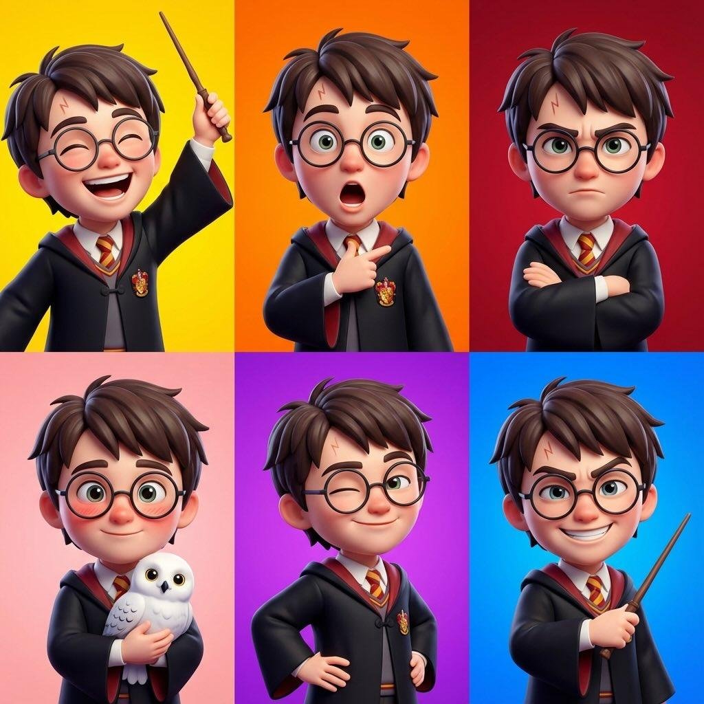 3×2 collage of six stylized 3D caricature portraits of (#5)