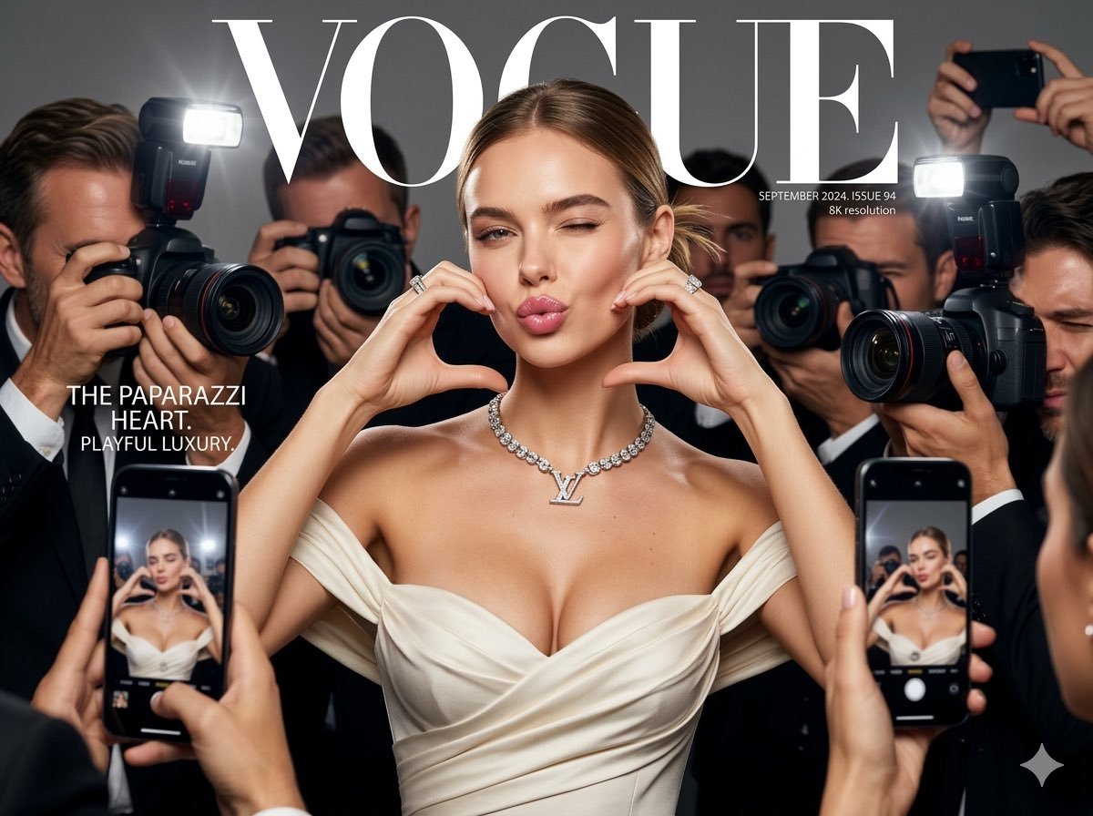 Vogue Cover Fashion Portrait with Playful Pose (#nb_1453)