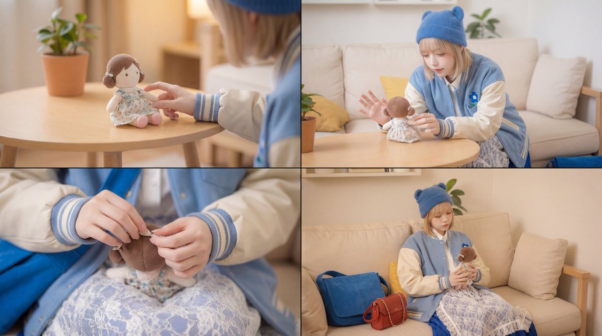 Girl Playing with Doll, Cinematic, Nostalgic (#nb_1430)