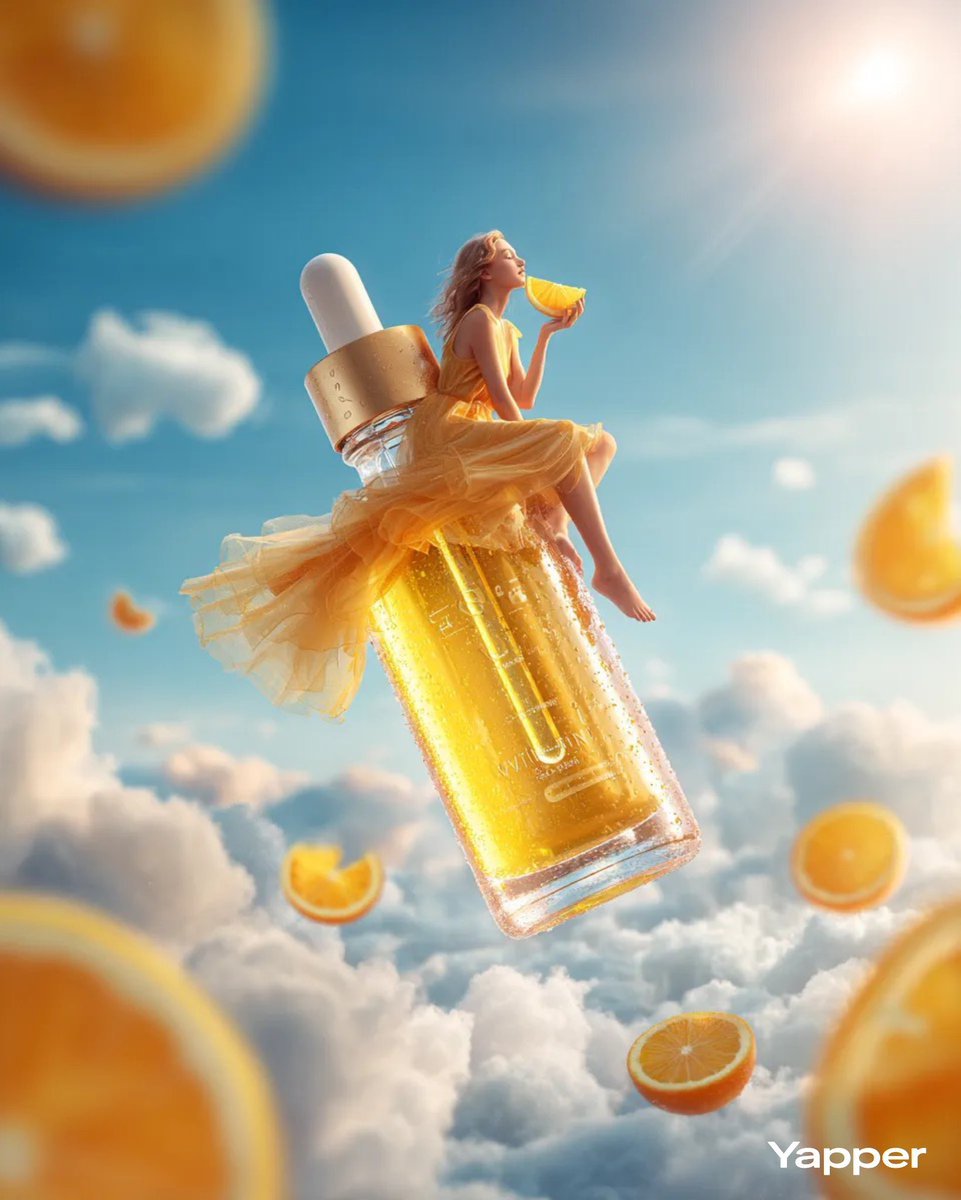 Surreal Skincare Ad: Giant Vitamin C Serum Bottle (#nb_1392)