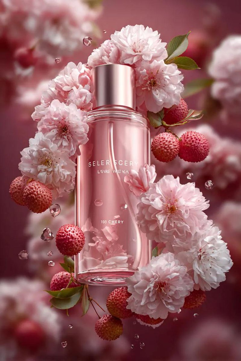 Prompt1 : 3D floating cosmetic bottle, gradient from juicy s (#nb_1243)