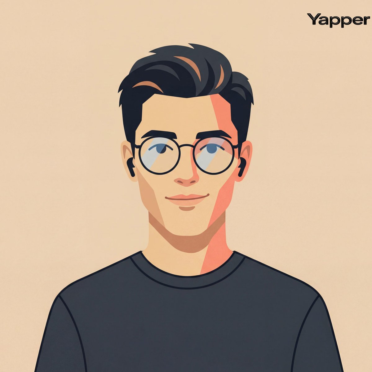 Cinematic Flat Vector Portrait with Modern Tech-Avatar Aesth (#nb_1240)