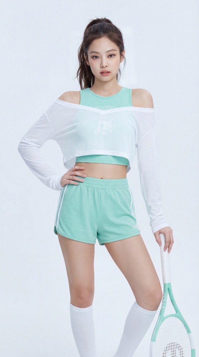 Playful Studio Portrait of Rosé with Tennis Racket (#nb_1182)