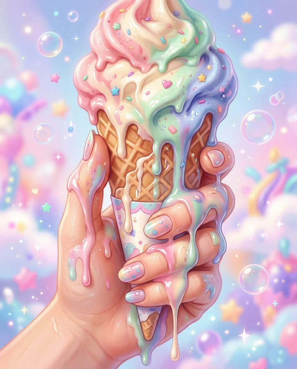 Kawaii Melting Ice Cream Cone (#nb_1109)
