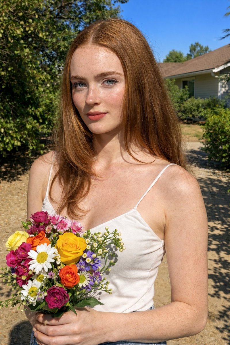 Outdoor Midday Portrait with Hard Sunlight Shadows (#nb_1029)