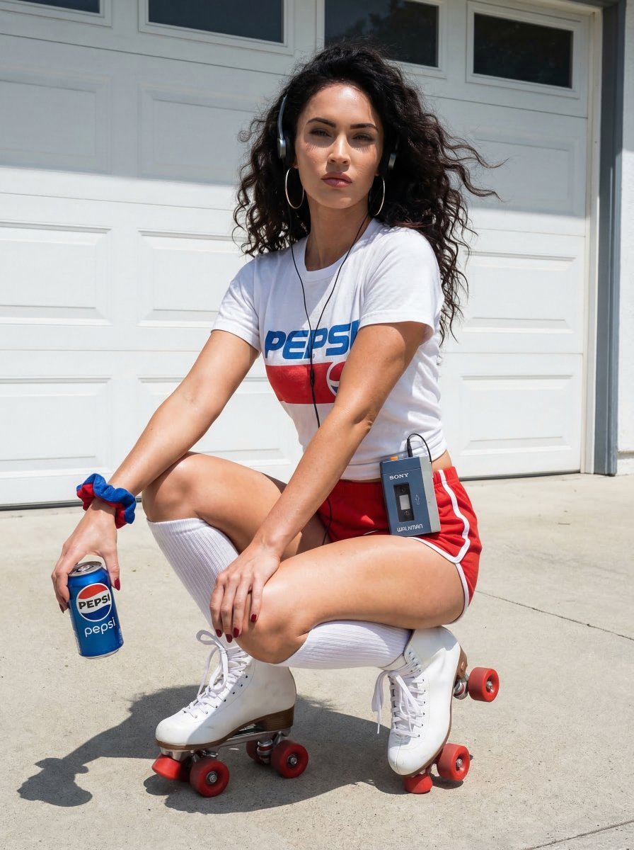 Megan Fox Look-Alike 80s Retro Athleisure Portrait (#nb_1024)