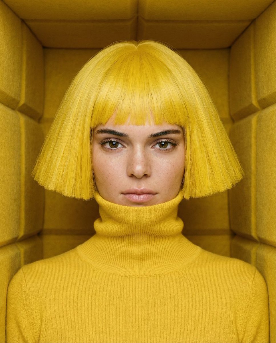 Lemon Yellow Isolation: Hyper-realistic Portrait (#nb_875)