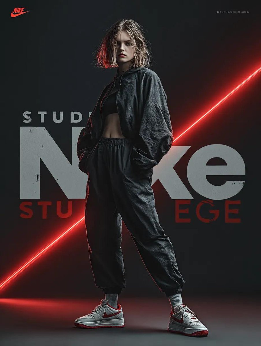 Dynamic Nike Fashion Ad with Light Trails and Glitch Text (#nb_844)
