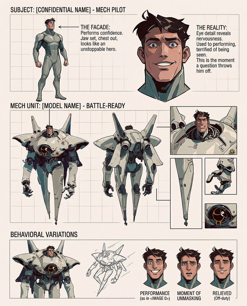 Cartoon Character Design Sheet: Confident Man (#nb_766)