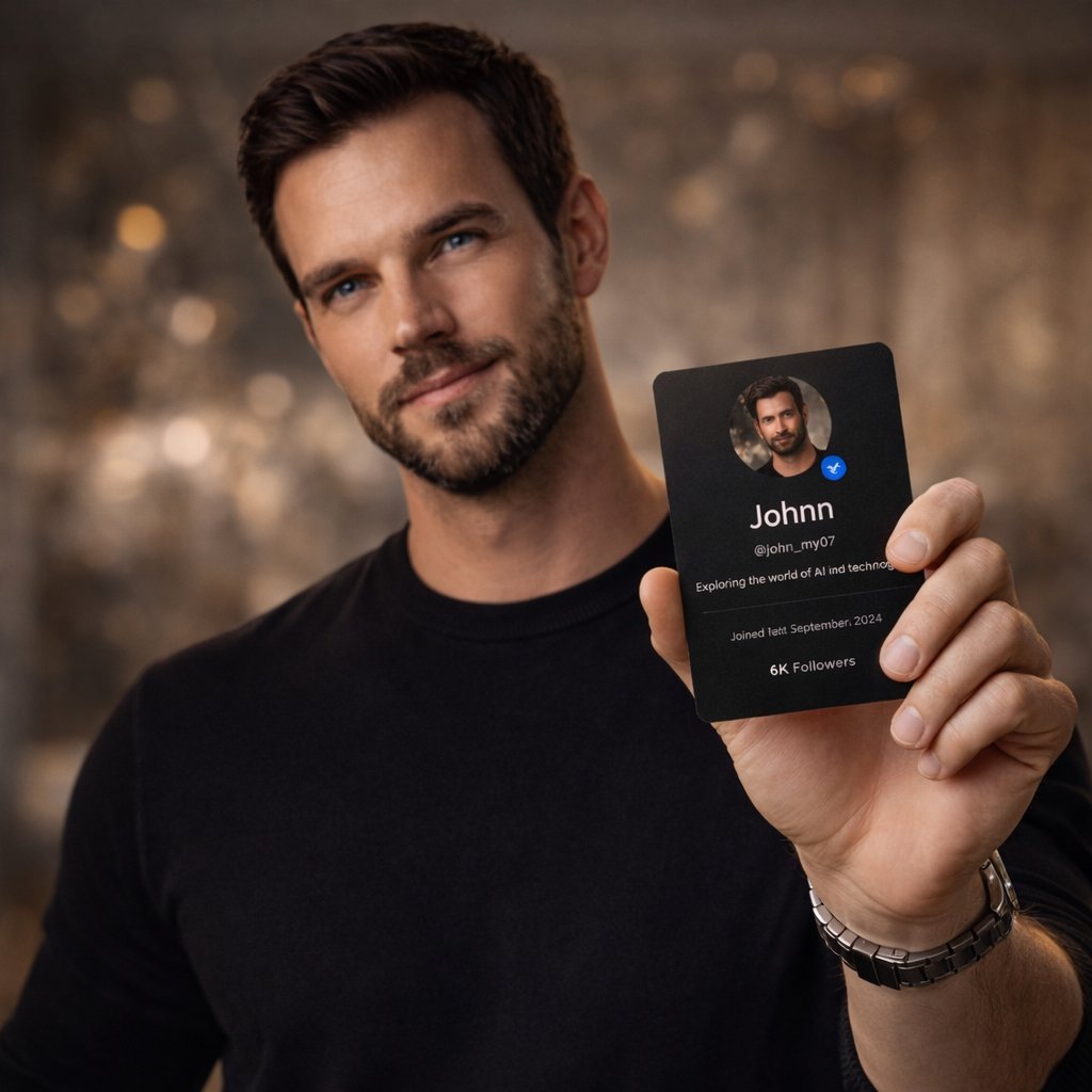 Matte-Black Social Media Profile Card Photoshoot (#nb_747)