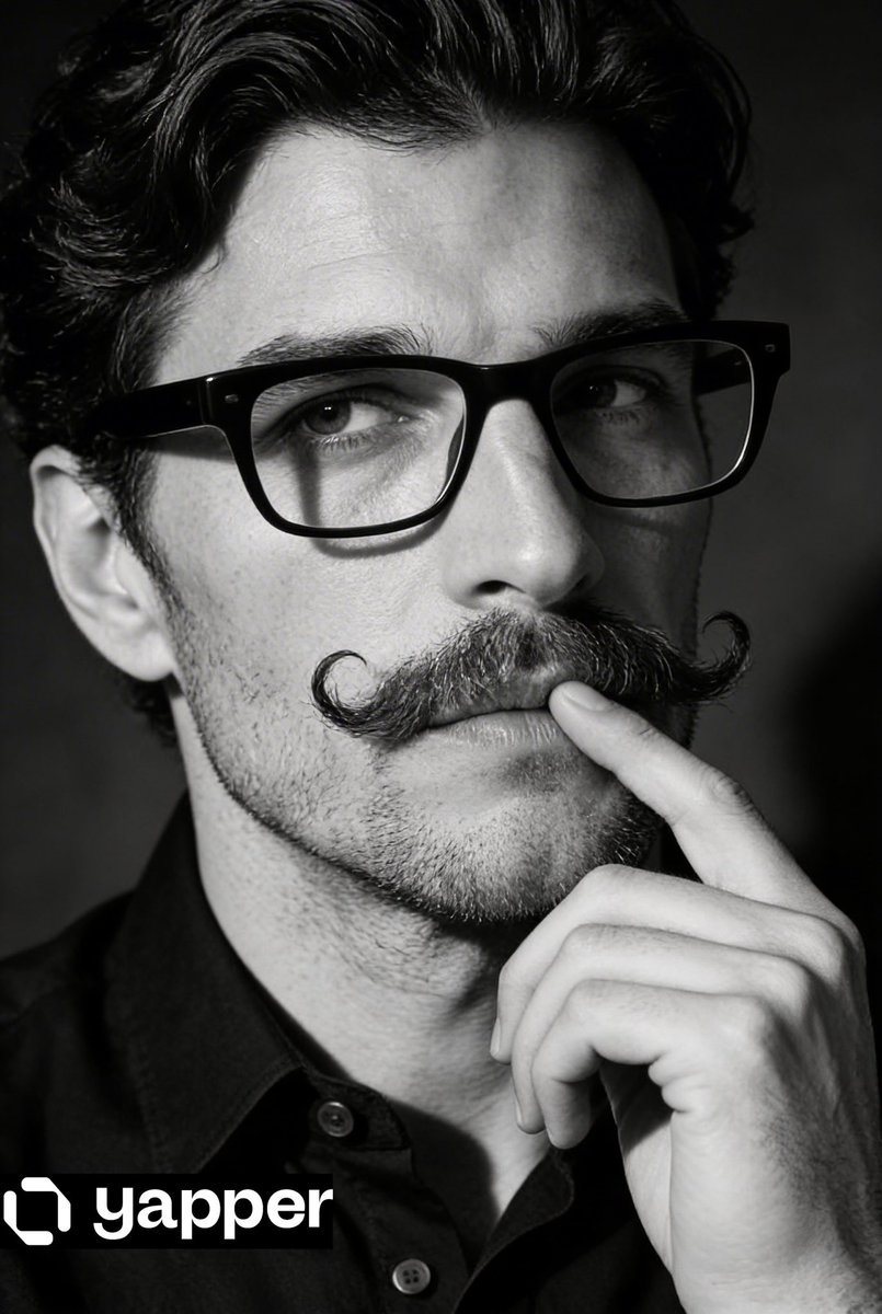 Thoughtful Man with Handlebar Mustache Portrait (#nb_616)