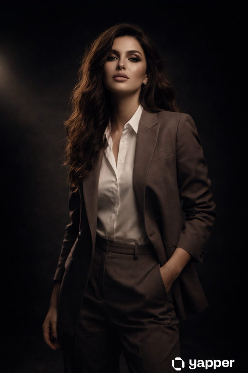 Confident Woman in Modern Studio, Fashion Editorial (#nb_539)