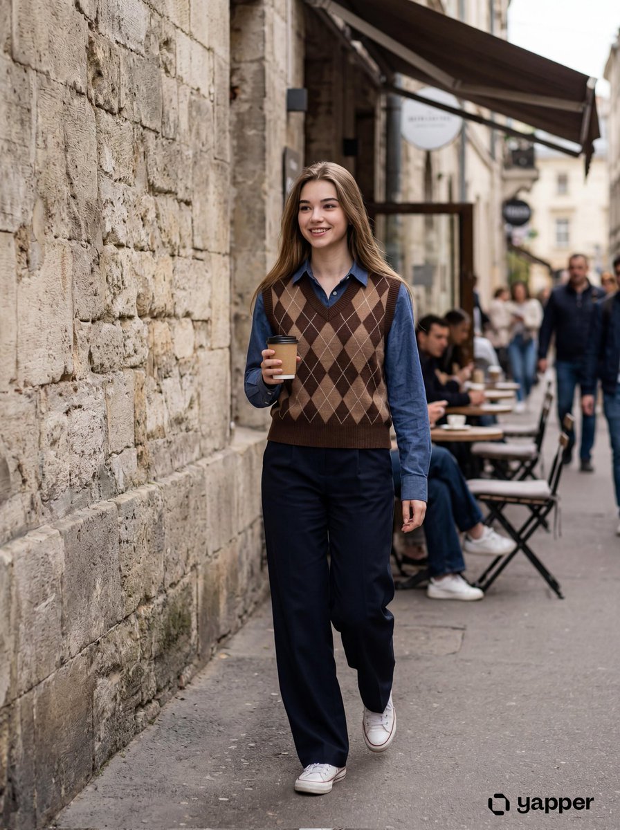 Young Woman with Coffee in Urban Setting (#nb_450)