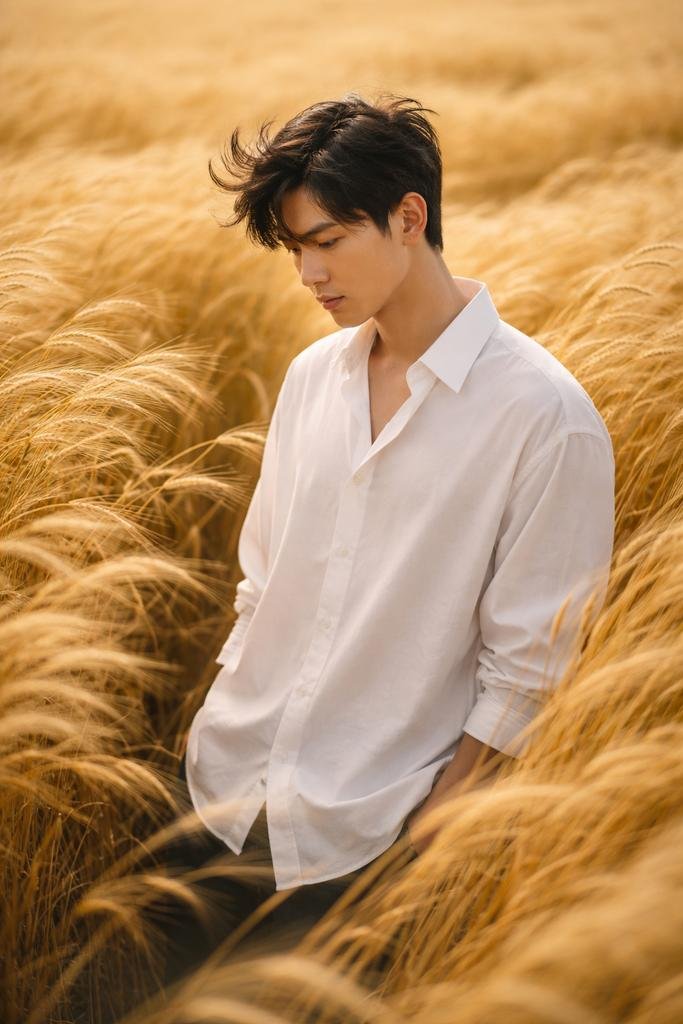 Golden Hour Wheat Field Editorial Portrait (#nb_415)