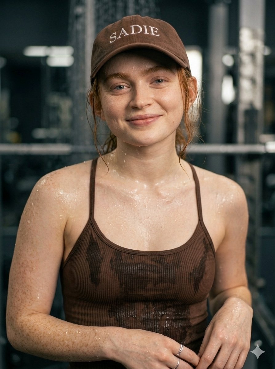 Smiling Woman in Gym, Cinematic Portrait (#nb_325)
