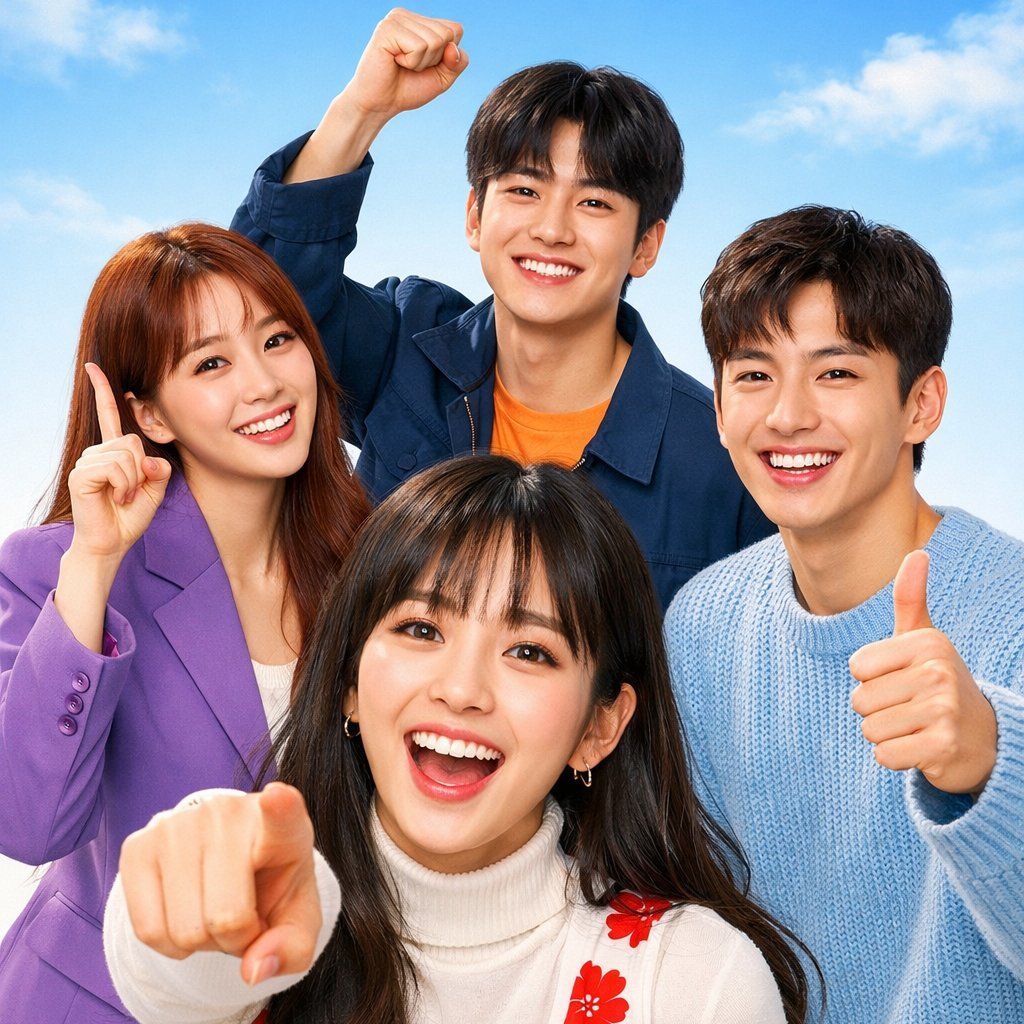 K-Drama Promotional Poster with Four Actors (#nb_319)