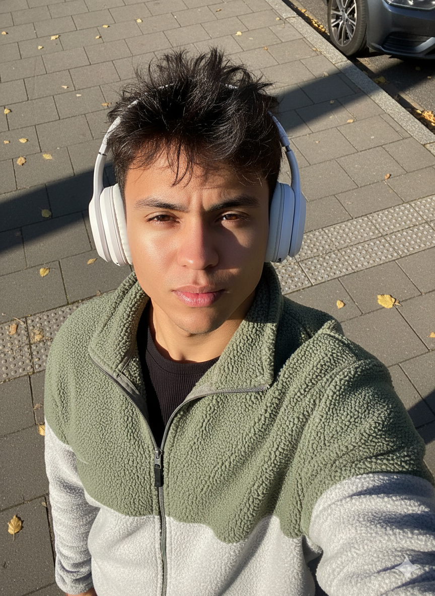 Autumn Urban Selfie: Hyperrealistic iPhone Portrait (#nb_295)