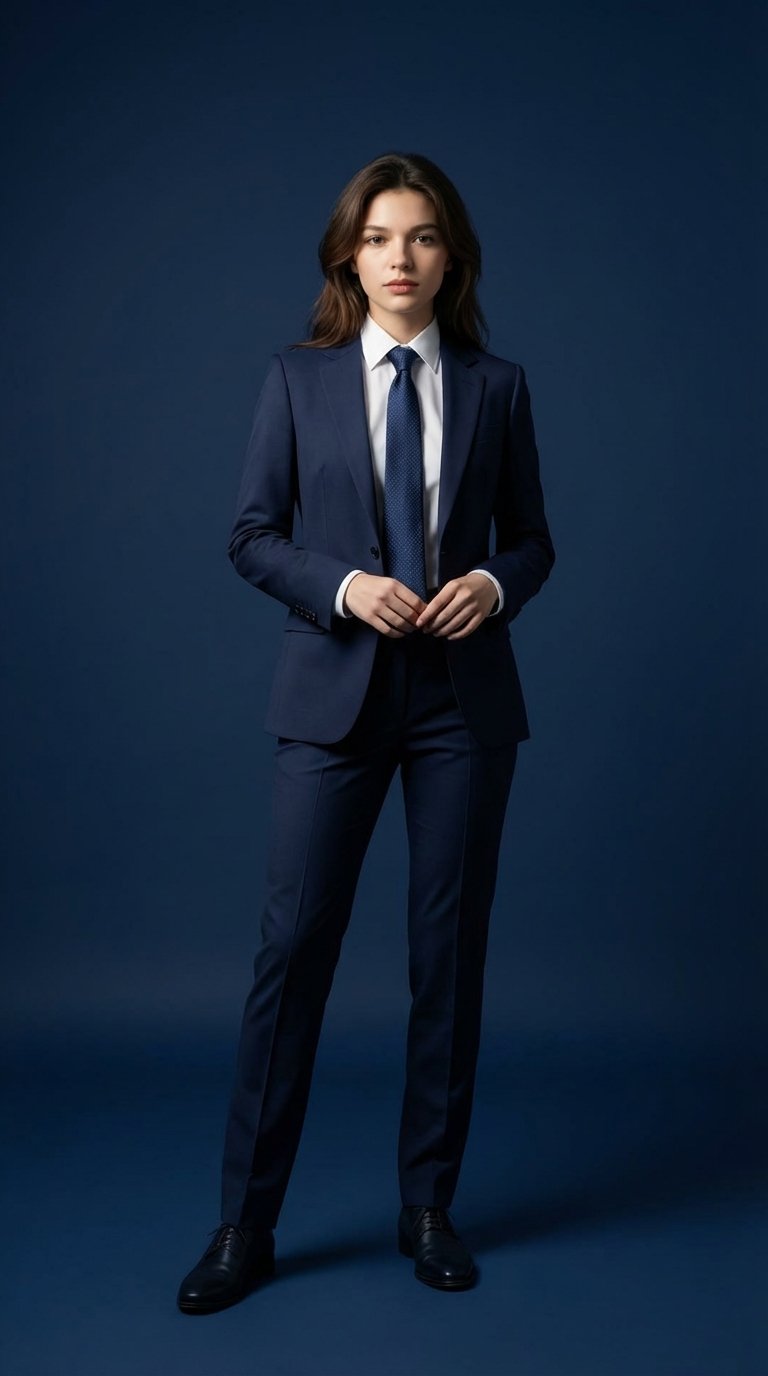 Business Portrait in Navy Suit with Cinematic Lighting (#nb_237)