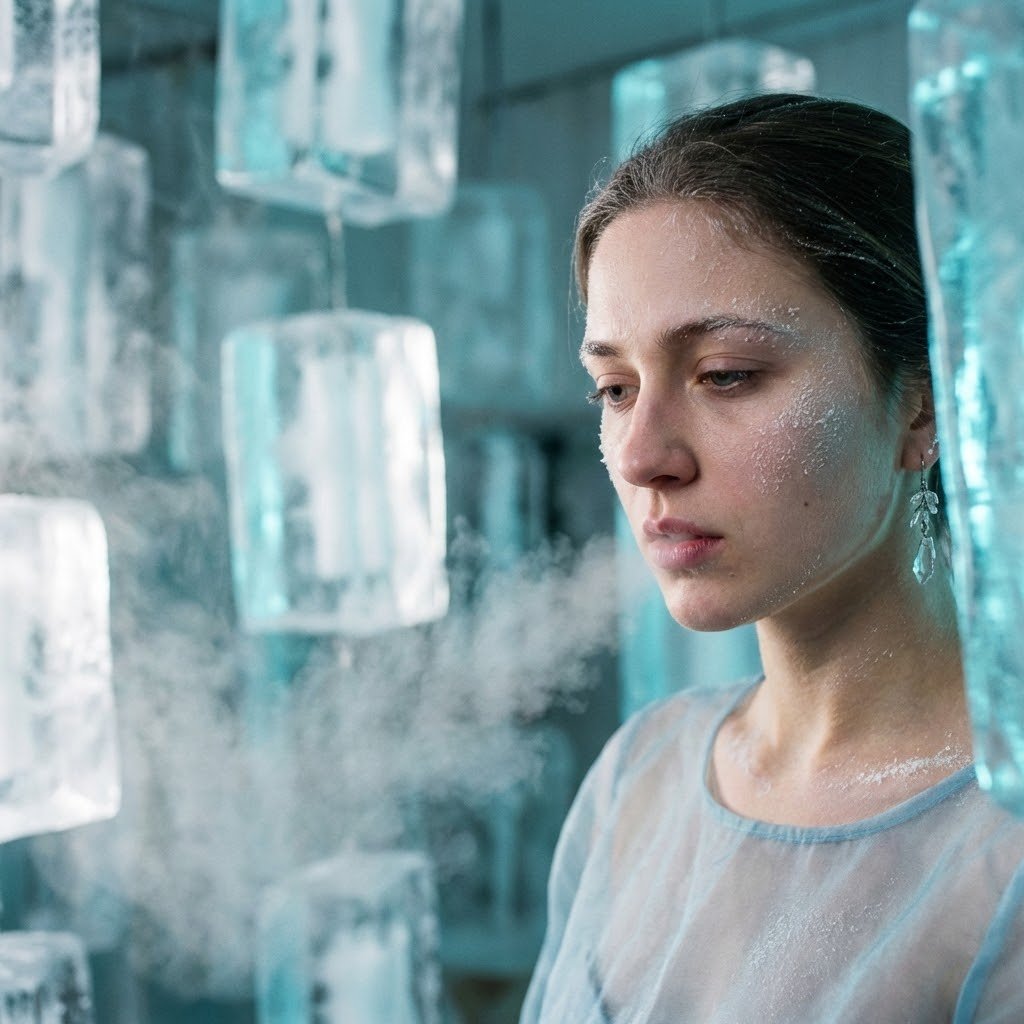Crystallized Melancholy: Editorial Surrealism Portrait (#nb_184)