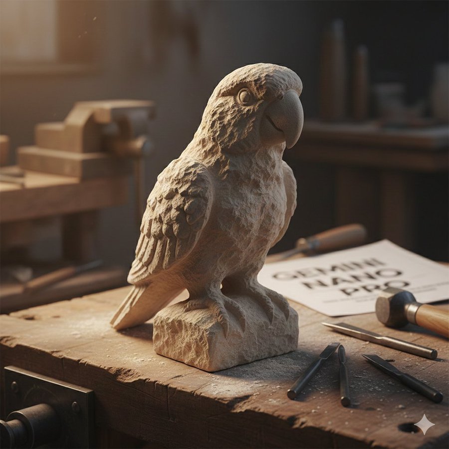Stone-Carved Statue on Workbench (#nb_157)