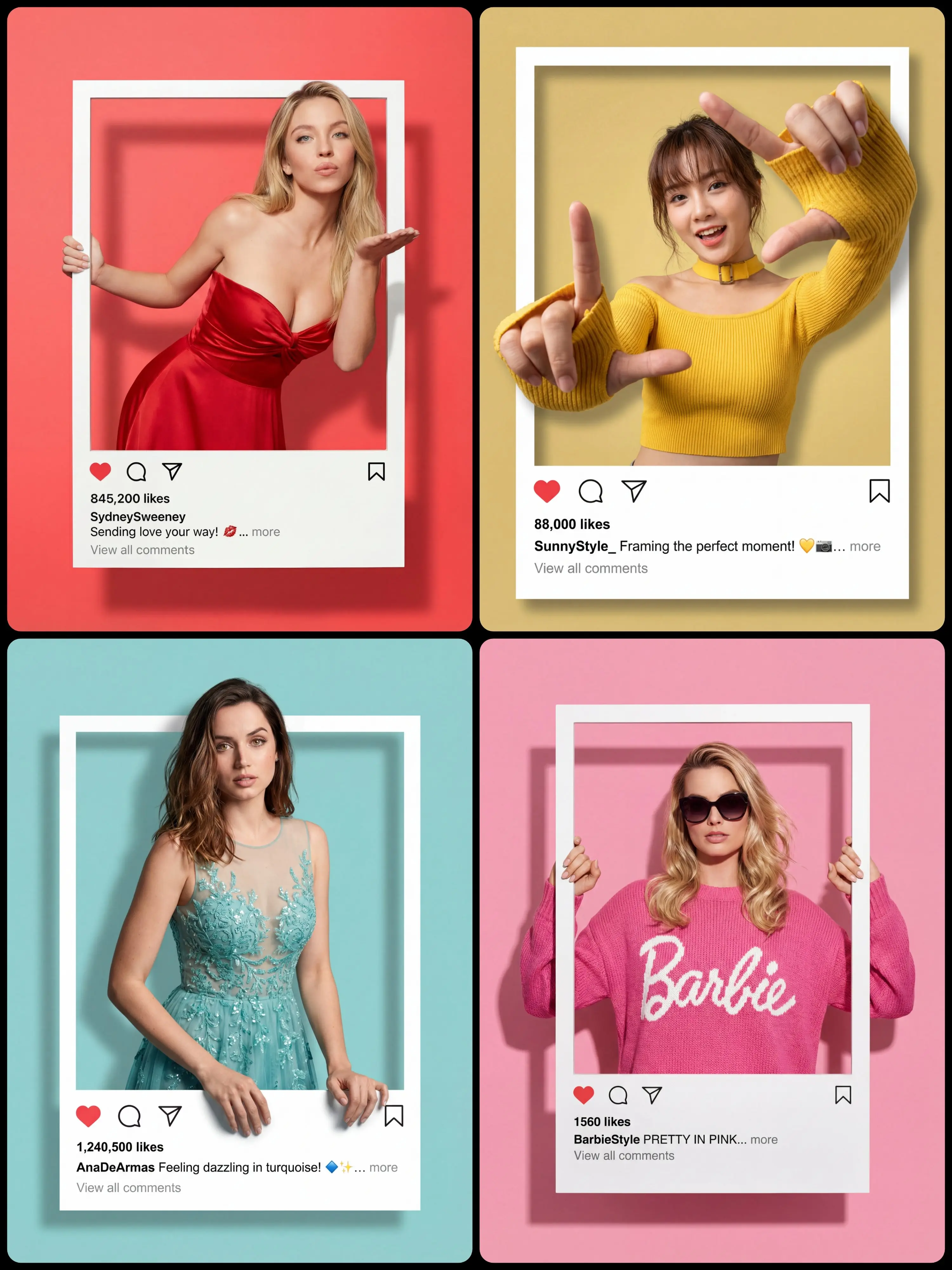 Fashion Shot with Instagram Frame Pop-Out Effect (#nb_95)