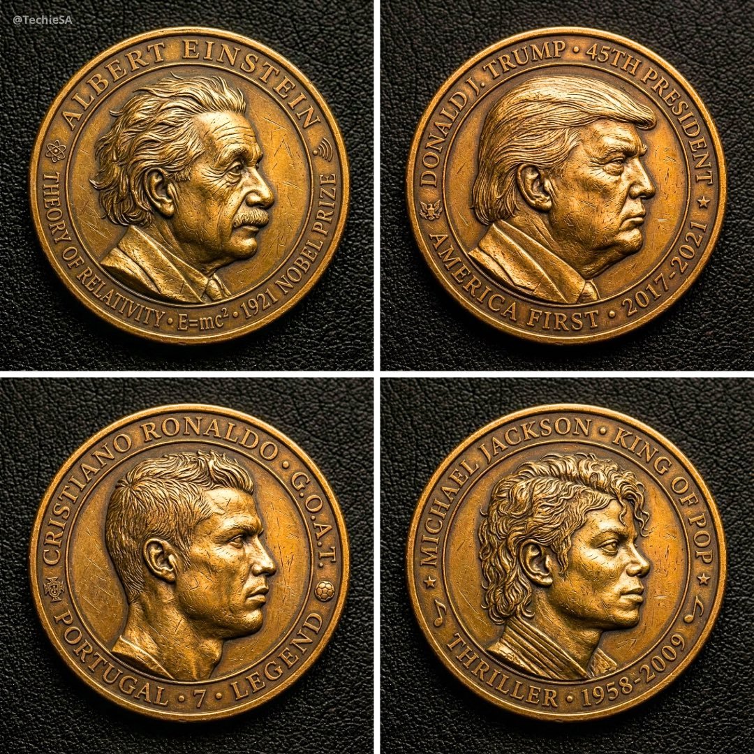 Metallic Coin with Embossed Character Profile (#nb_87)