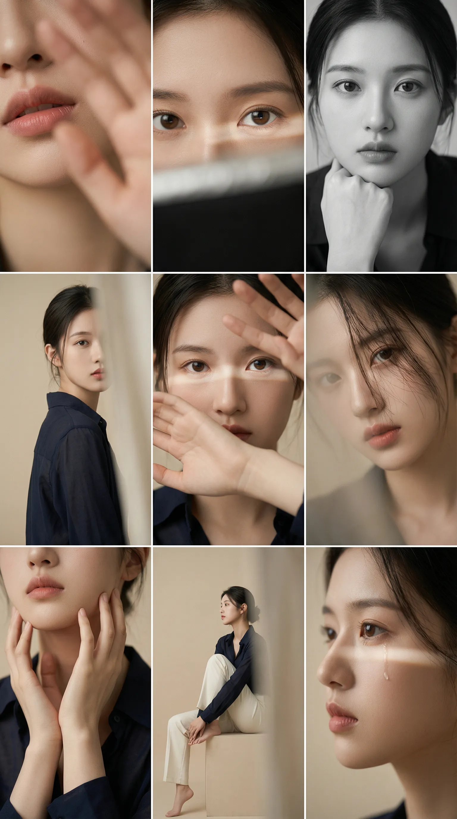 Editorial 3x3 Photo Grid: Intimate Character Study (#nb_39)