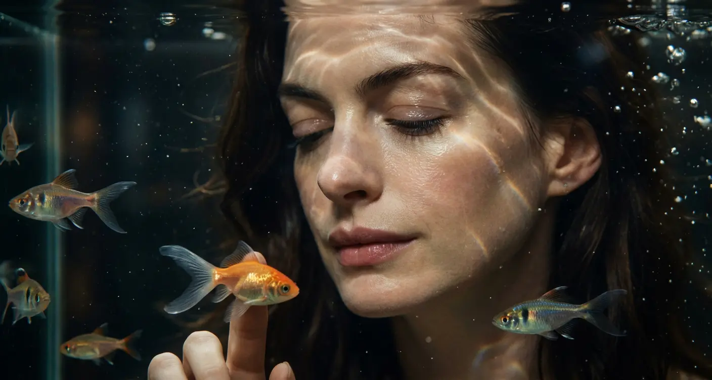 Dreamy Underwater Fashion Portrait with Fish (#nb_10)