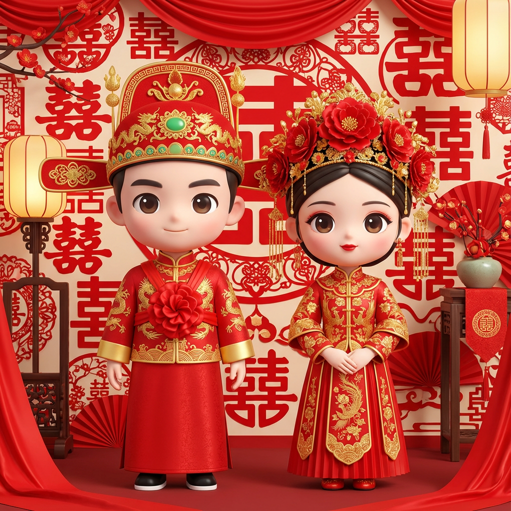 3D Chibi-style Chinese Wedding Illustration (#pic_28)