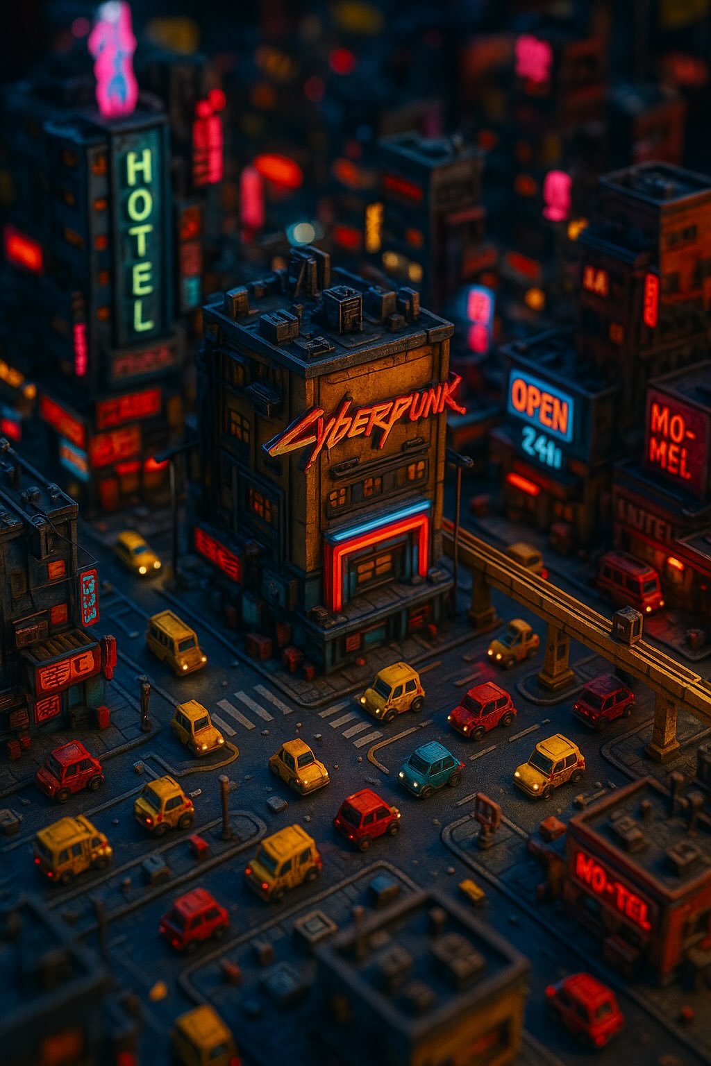Mini Cyberpunk Tilt-Shift Landscape (#pic_80)