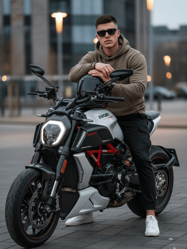 Man sits on motorcycle (#pp_34)