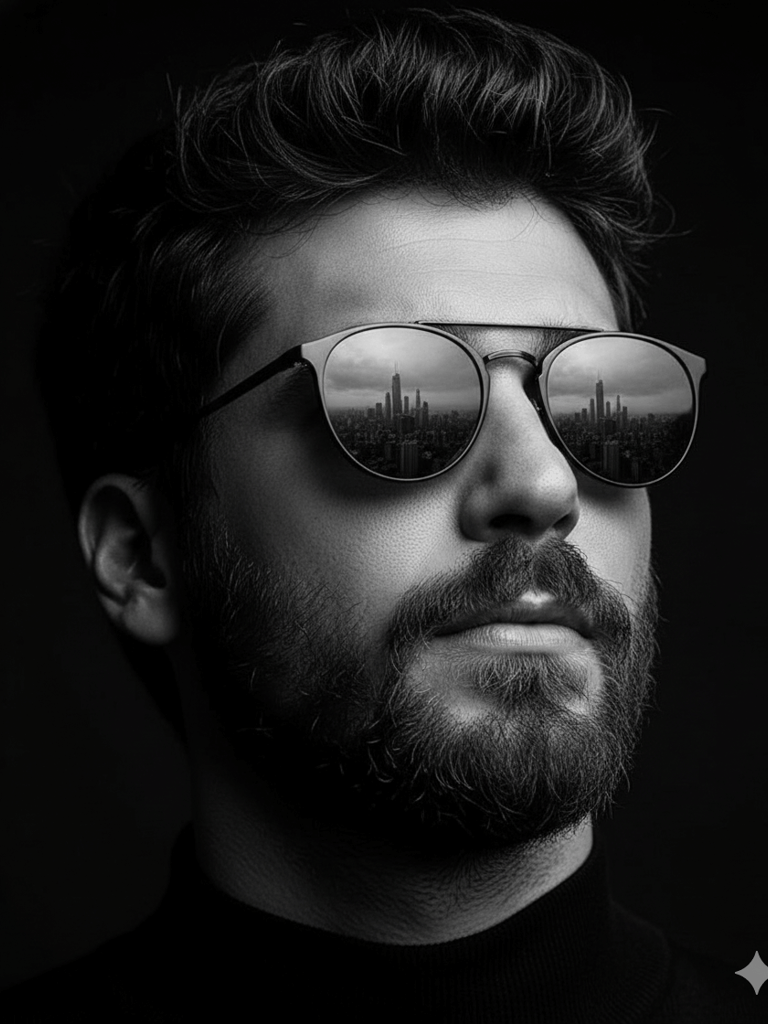 Reflective black-and-white portrait (#pp_39)