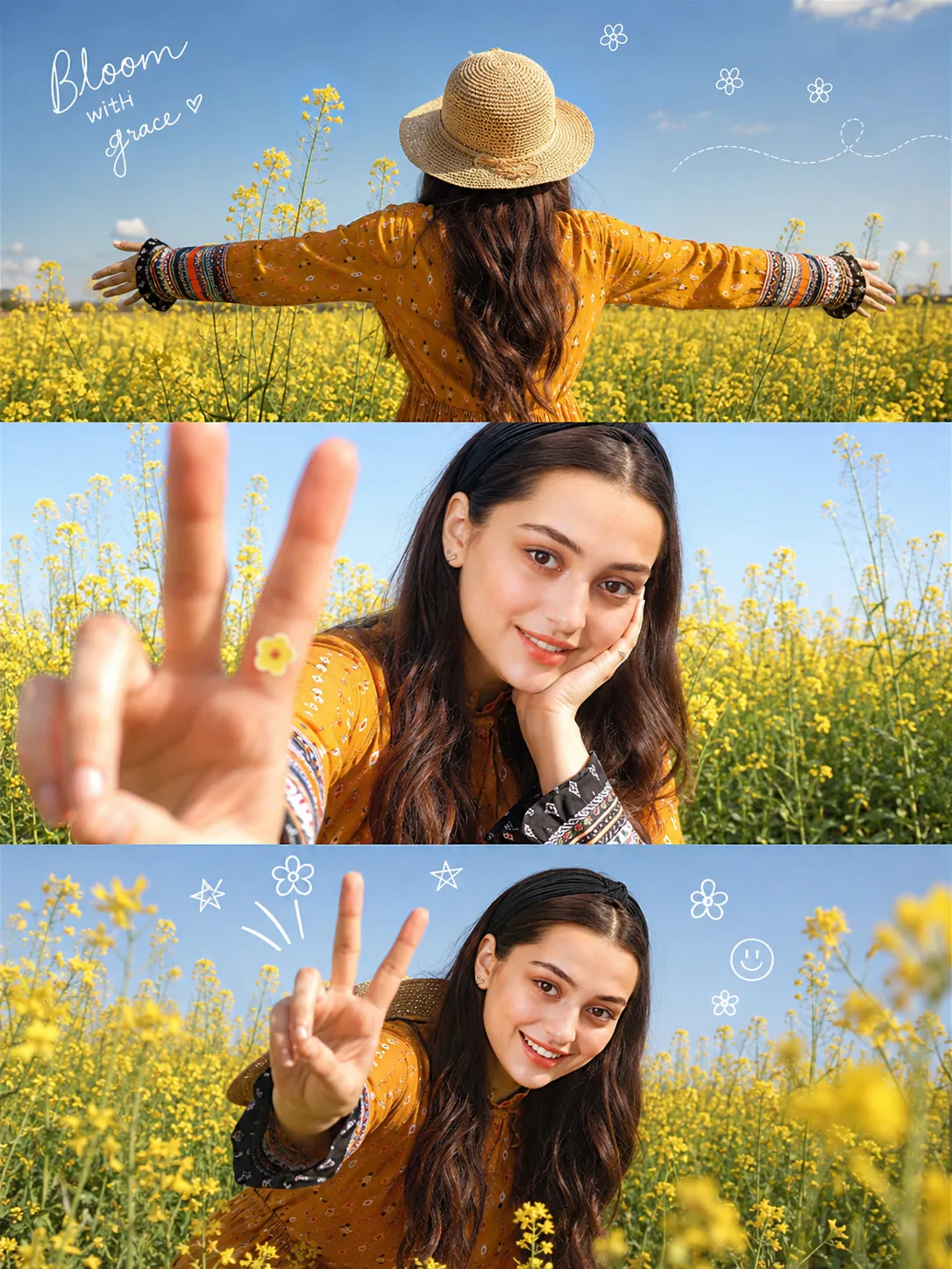 Viral Flower Field AI Photo Collage Prompt